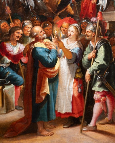 17th century - The Denial of Saint Peter - Hieronymus FRANCKEN III (Anvers 1611 - 1671)