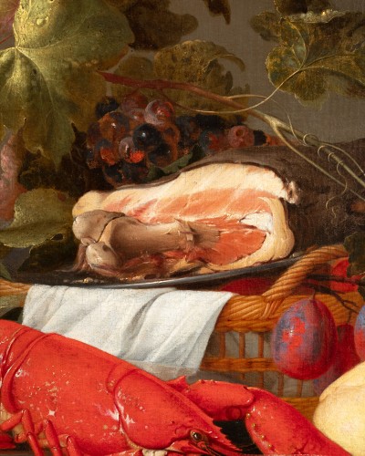 Still life with lobster, ham &amp; fruits, studio of Jan Dz. de Heem(1606-1684) - Louis XIV