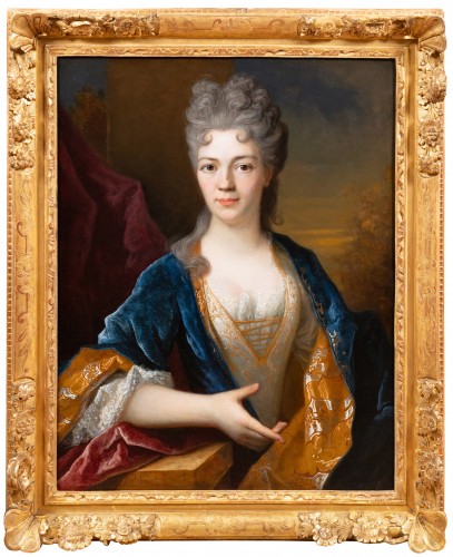 Portrait de jeune femme, signé Henri Millot, Paris, début du XVIIIe siècle