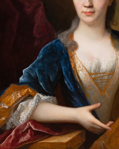 Paintings & Drawings  - Portrait Of A Young Lady, Signed Henri Millot, Paris, Early 18th Century