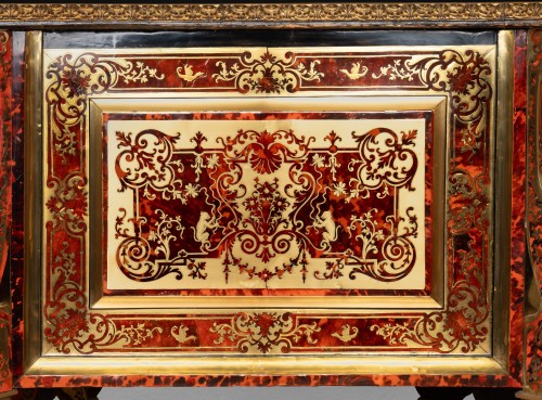 Antiquités - A Louis XIV tortoiseshell and brass Boulle marquetry bureau Mazarin