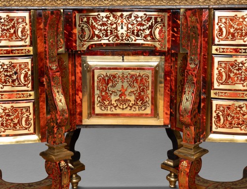 Antiquités - A Louis XIV tortoiseshell and brass Boulle marquetry bureau Mazarin