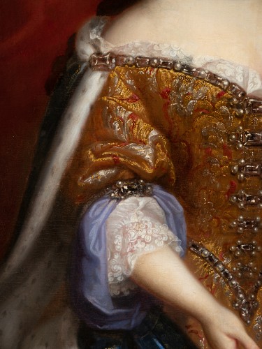 Antiquités - Large portrait of Marie-Anne-Victoire of Bavaria by François de Troy, circa 1685