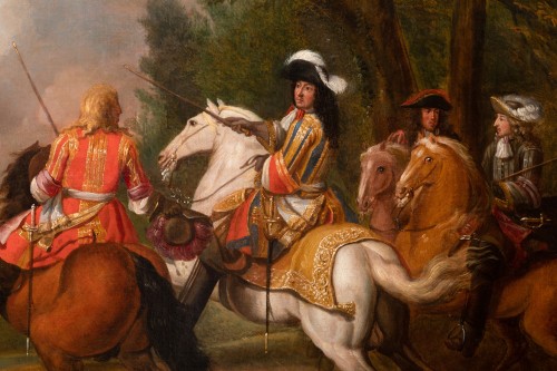 Antiquités - Louis XIV at the canal at Bruges - studio A. F. Van der Meulen (1632-1690)