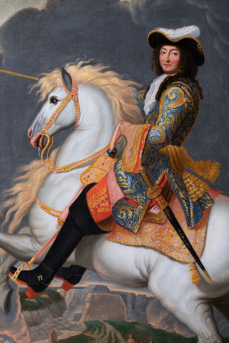 KING LOUIS XIV OF FRANCE ON HORSE PAINTING FRENCH HISTORY ART REAL CANVAS  PRINT 