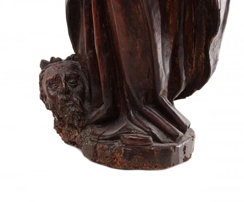 Wooden Sculpture: Judith and Holofernes, Veneto, 1500s. - Sculpture Style Louis XIII