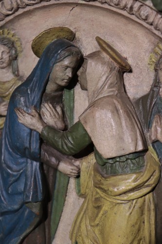 Empire - Haut-relief en terre cuite, « Madone de la Visitation », 19e siècle