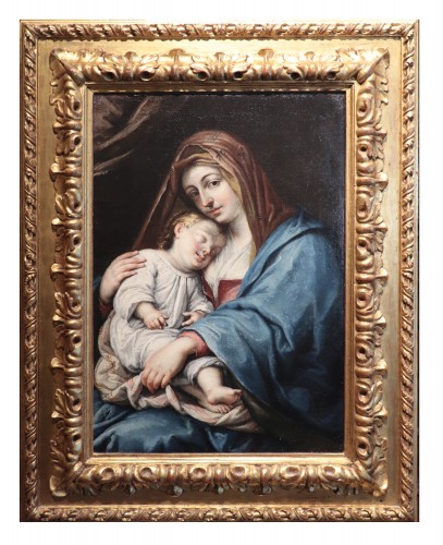 Madonna With Sleeping Child, Flemish Painter of the  Late 17th Century