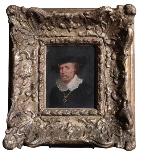 Portrait d'un gentilhomme, Miniature sur cuivre du 18e siècle