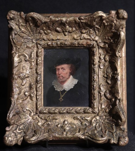 Portrait Of A Gentleman, 18th Century Miniature On Copper - Paintings & Drawings Style Louis XIV