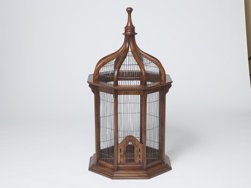 Cage à oiseaux en acajou du XIXe siècle - Objets de Curiosité Style 