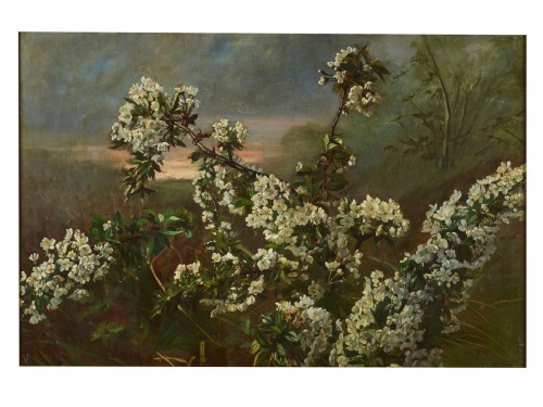 Branche de cerisier en fleurs - Alfred Emile Méry (1824-1896) 