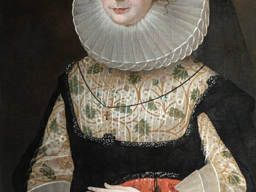 17th Century English School - Portrait Of A Woman Dated 1624 - 