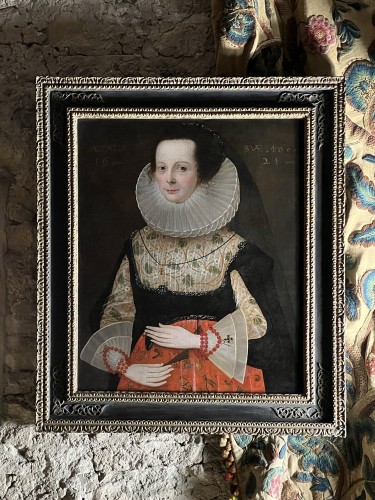 Antiquités - 17th Century English School - Portrait Of A Woman Dated 1624