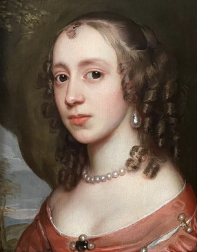 17th Century portrait of a noblewoman  by John Hayls (1600-1679)