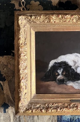 Un épagneul endormi, attribué à Sir Henry Edwin Landseer (1802 - 1873) - Empire