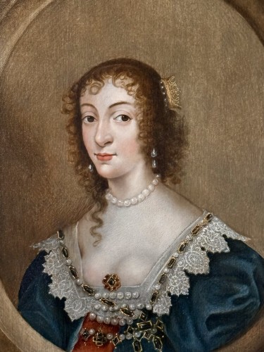 Portrait de de a Reine Henrietta Maria, artiste du cercle de Van Dyck