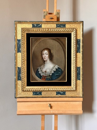 Antiquités - Portrait de de a Reine Henrietta Maria, artiste du cercle de Van Dyck