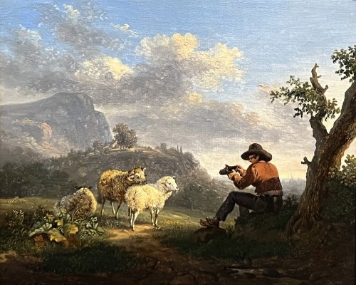  Karel Dujardin (1626-1678) A Shepherd at Rest. - Paintings & Drawings Style Louis XIV