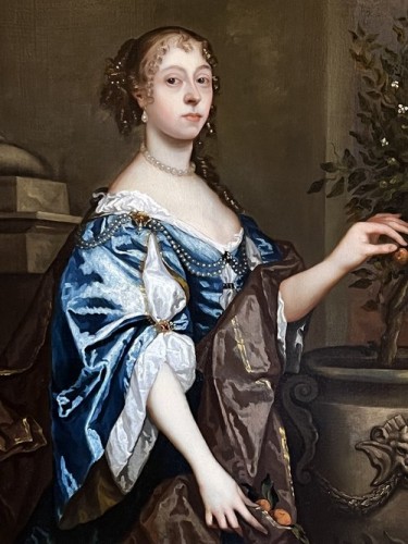 Une dame cueillant des oranges vers 1655, Cercle de Peter Lely