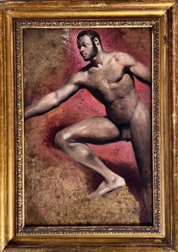 William Etty RA (1787-1849) Study of a Male Nude - Paintings & Drawings Style Napoléon III