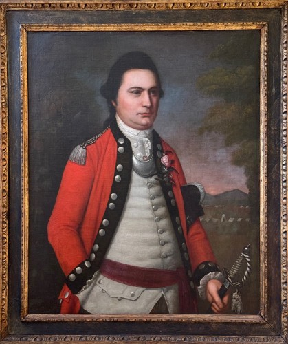 Stickland Lowry (1737-1785) - Portrait un officier d'Infanterie vers 1780 - Tableaux et dessins Style Napoléon III