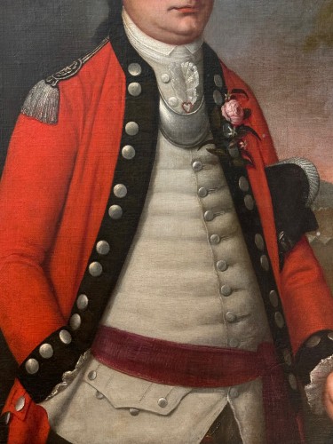 Antiquités - Stickland Lowry (1737-1785) - Portrait un officier d'Infanterie vers 1780