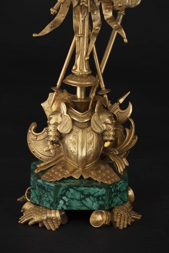 Lighting  - Pair Of Gilded And Chiselled Bronze Candelabra With Three Arms