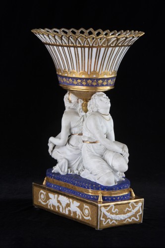 19th century - Porcelain And biscuit Centrepiece, Darte Freres Manufacture