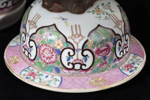 XIXe siècle - Grand vase en porcelaine polychrome, Manufacture de Samson XIXe siècle