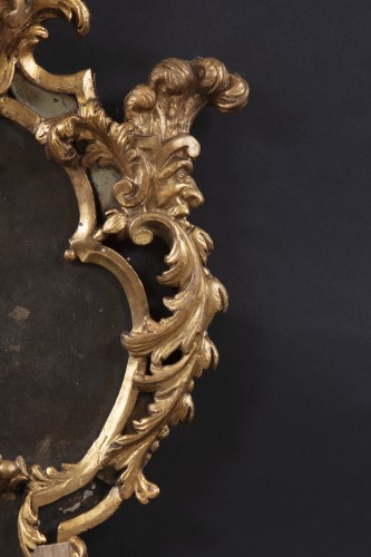 Paire de miroirs en bois sculpté, Italie XVIIIe siècle - Louis XV