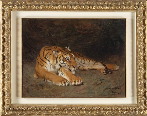 Gustave Surand (paris 1860 - 1937) - resting tiger