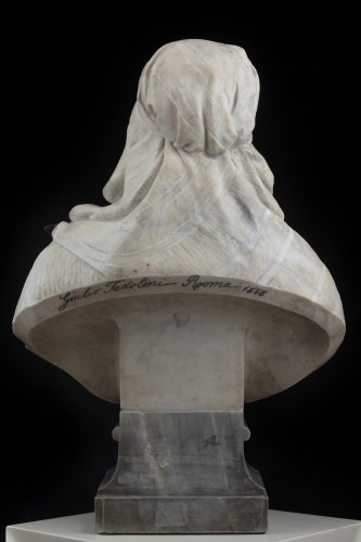 Buste de femme orientale de Giulio Tadolini (1849-1918) - Sculpture Style Napoléon III