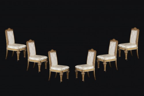 Suite de mobilier de salon, Manufacture lombarde vers 1810-1820 - Sièges Style Empire