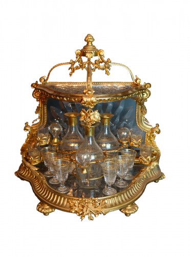 Cave à liqueur en cristal et bronze Baccarat