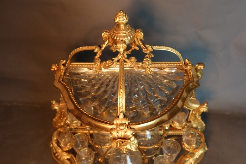 Cave à liqueur en cristal et bronze Baccarat - Napoléon III