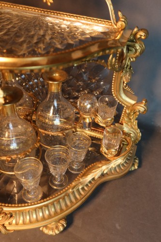 Napoléon III - Cave à liqueur en cristal et bronze Baccarat