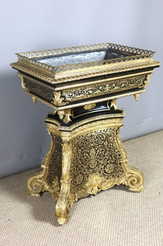 Objet de décoration  - Importante jardinière en marqueterie Boulle époque Napoléon III