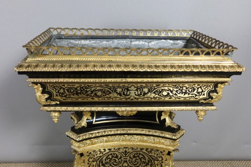 XIXe siècle - Importante jardinière en marqueterie Boulle époque Napoléon III