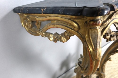 Console Louis XV en bois doré XVIIIe siècle - Philippe Cote Antiquités