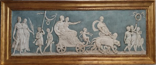 stucco panel depicting &quot;THE TRIUMPH OF ARIANE AND BACCHUS&quot;
