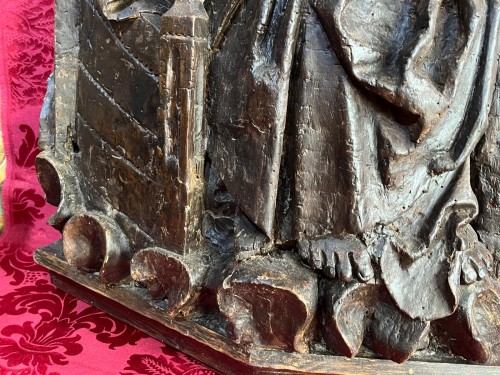 Dieu le Père, Rhin supérieure XVe siècle - Sculpture Style Moyen Âge