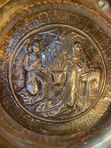 Religious Antiques  - Offering basin with Annunciation of the Virgin Mary, 16th century