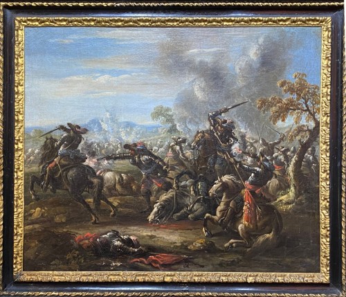 Battle scene, Italian school 17th century, Francesco Graziani