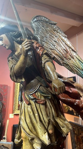 Sculpture  - Baroque saint Michael, southern Germany, late 17th 