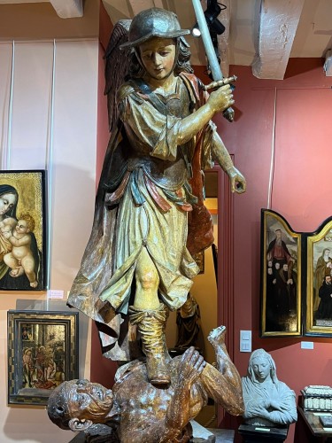 Antiquités - Baroque saint Michael, southern Germany, late 17th 