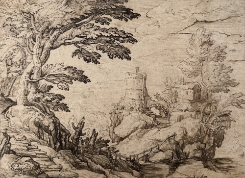 Attributed To Matthijs Bril (1553 – 1626) - Landscape With Ruins In The Bac