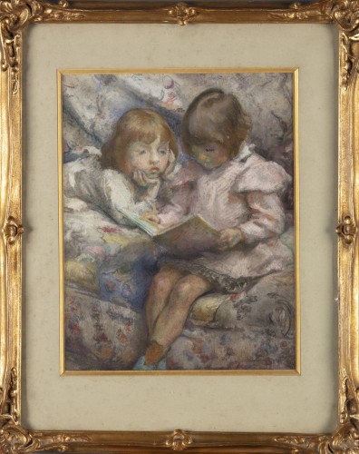 Georges Barat-levraux (1878-1964) - Little Girls Reading - Paintings & Drawings Style Art nouveau
