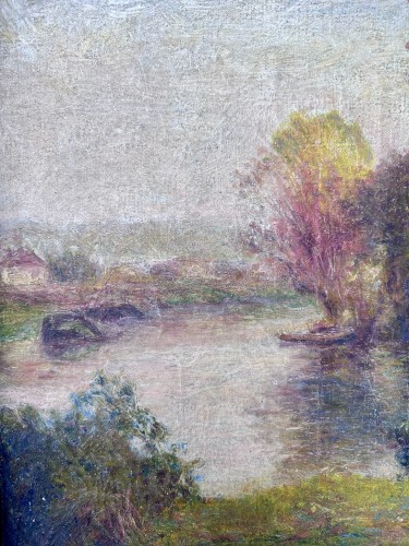 Paintings & Drawings  - French School Around 1900 - River Landscape