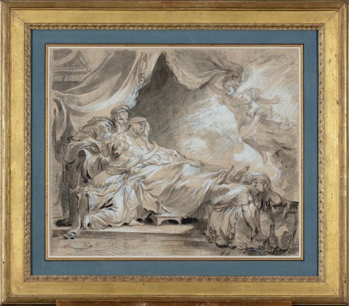 Jean-Baptiste Greuze (1725 - 1805) - La mort de Coresus - Tableaux et dessins Style Louis XVI